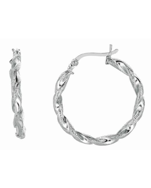 Tresorra Metallic Sterling Medium Puff Twist Earrings