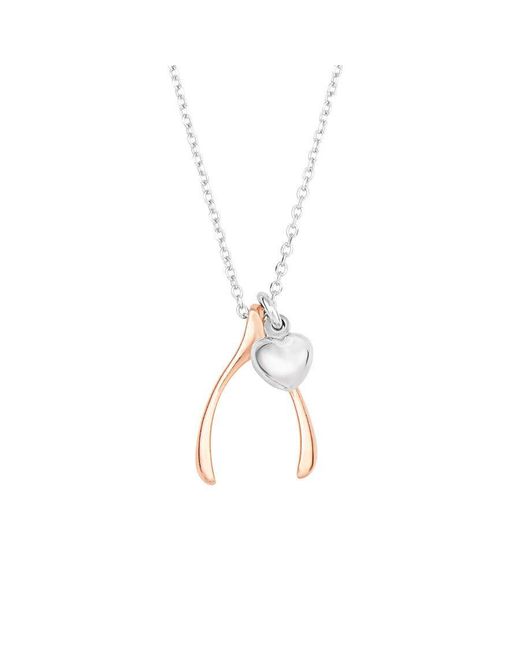 Tresorra Metallic Sterling Wishbone Pendant Necklace