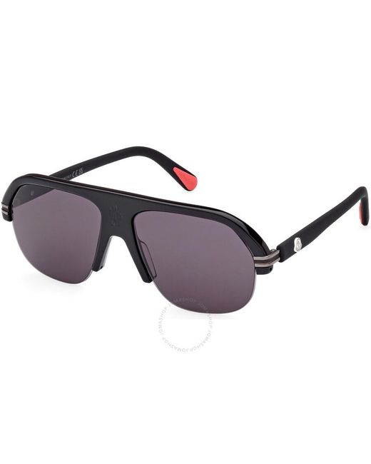 Moncler Black Lodge Smoke Navigator Sunglasses Ml0267 01a 57 for men