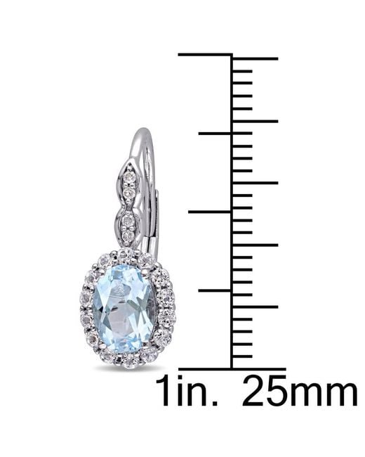 Amour Metallic Oval Shape Topaz, Topaz And Diamond Accent Vintage Leverback Earrings