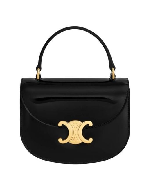 Céline Black Patent Calfskin Mini Besace Clea Crossbody Bag