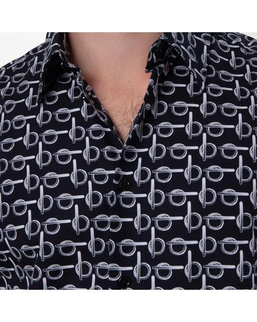 Burberry Black Monogram B Print Cotton Shirt for men