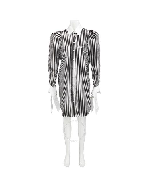Burberry Gray D Cotton Poplin Shirt Dress