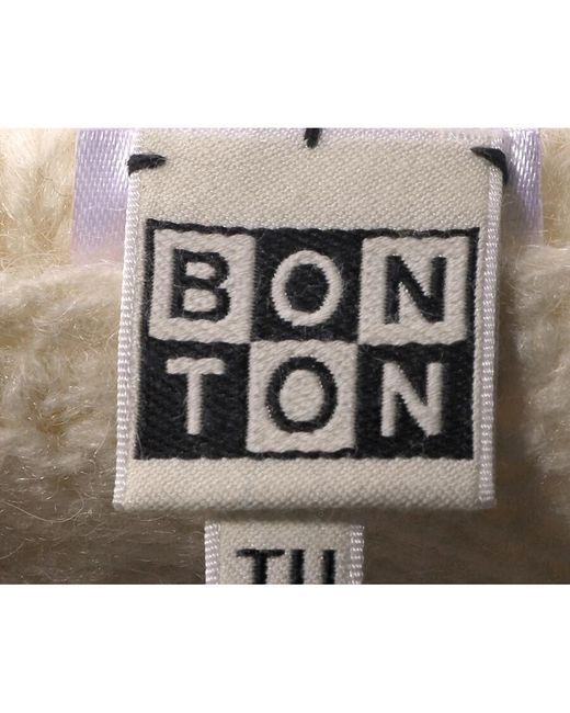Bonton White Floral Knitted Crossbody Bag