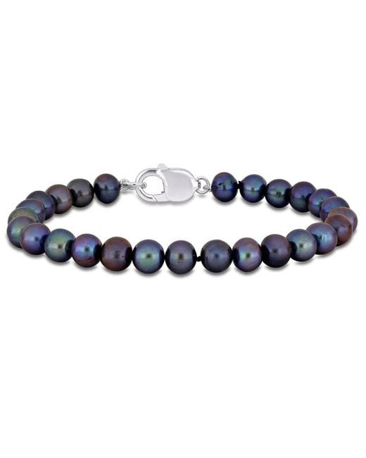 Amour Blue 8-8.5Mm Freshwater Cultured Pearl String Bracelet for men