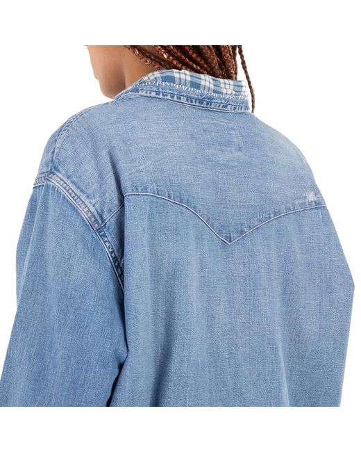Polo Ralph Lauren Blue Classic Collar Long Sleeve Denim Shirt
