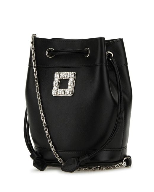 Roger Vivier Black Tres Vivier Daisy Aumoniere
