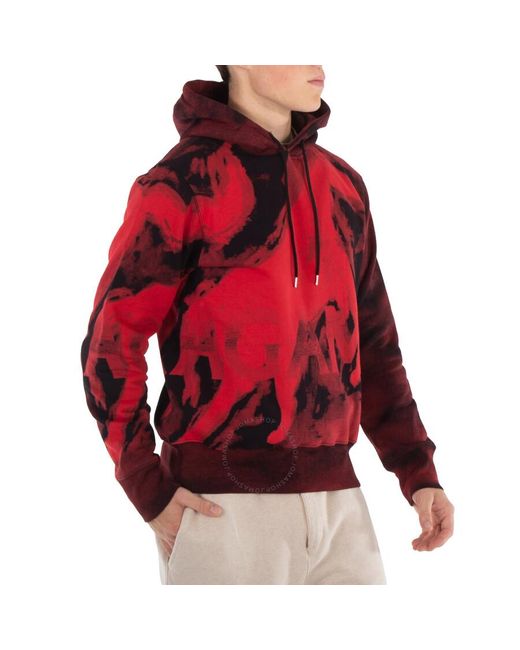 【送料&関税込】Ferragamo Red\\/black Hoodie Ferragamo sunset-print Cotton Hoodie | Red | FARFETCH