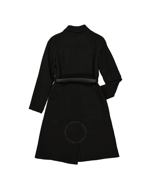 Burberry Black Long Sleeve Holyfield Belted Coat