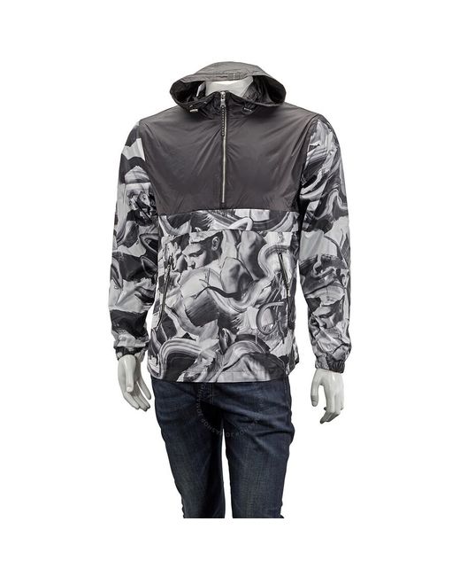 The Very Warm Black Hanover Printed Popover Jacket for men