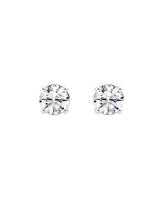 Brilliant Diamond White 2 Carat Round Lab Grown Diamond Stud Earrings