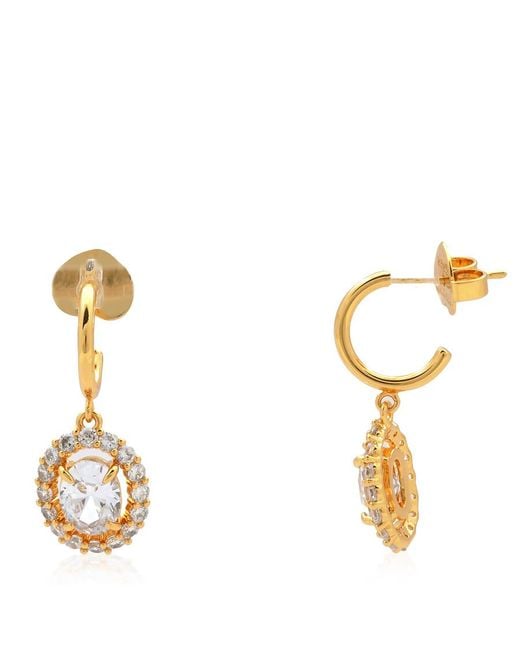Kate Spade Metallic Clear Victoria Huggies Earrings