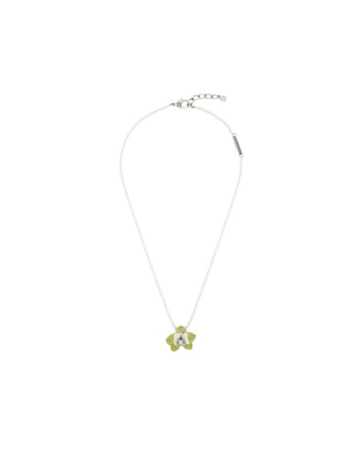 Givenchy Metallic Flower Orchid Lime Short Necklace_Lime