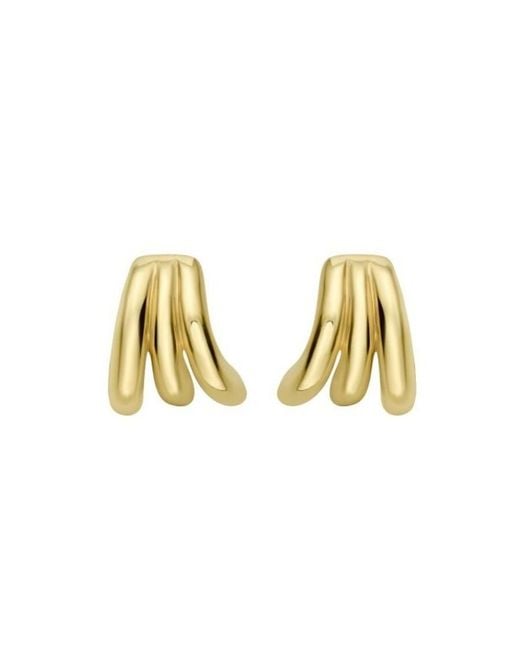 Tresorra Metallic 14K Triple Row Splayed Hoop Earrings