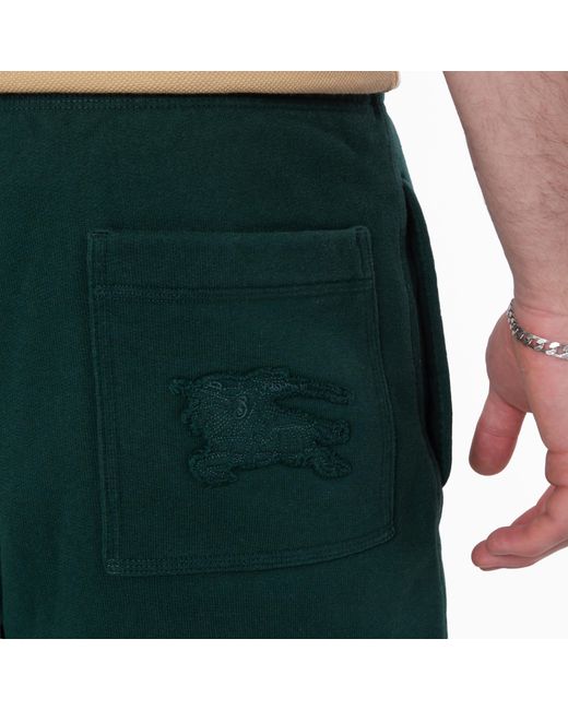 Burberry Green Ekd-Patch Cotton Track Shorts for men