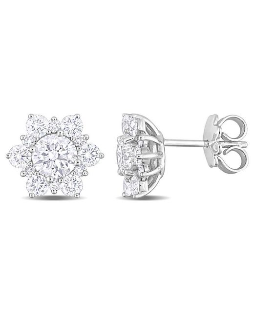 Amour Metallic 2 1/6Ct Tdw Diamond Sunburst Stud Earrings