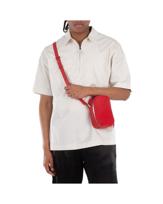 Ferragamo Red Logo Embroided Shoulder Bag for men