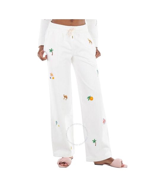 Casablanca White Engraved-Logo Drawstring Cotton Track Pants