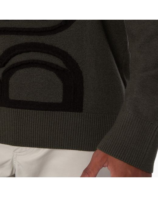 Burberry Brown Logo Embroidered Wool Sweater for men