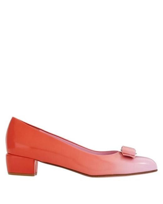 Ferragamo Pink Vara Bow Two-Tone Pumps