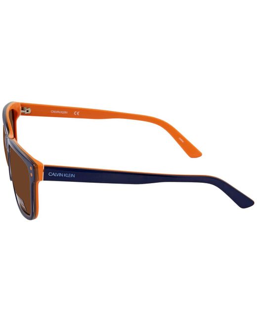 Calvin Klein Brown Square Sunglasses Ck18508s 414 57 for men