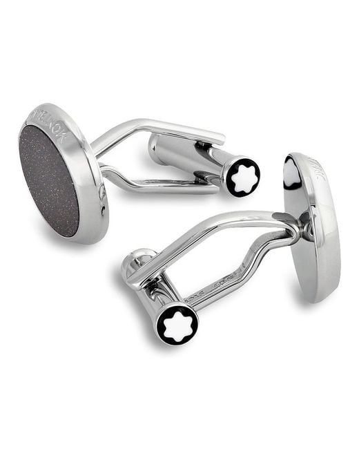 Montblanc Metallic Stainless Steel Cuff Links 112906 for men