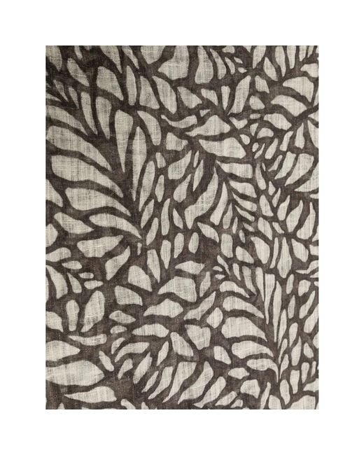 Brunello Cucinelli Gray Leaf Pattern Scarf, One Size for men