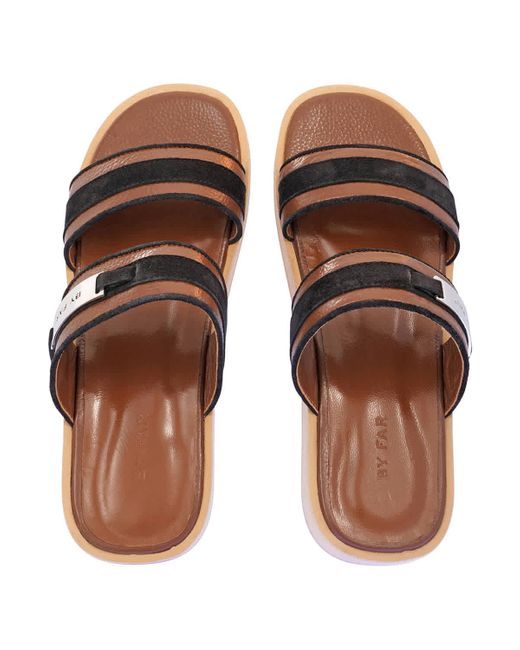 By Far Brown Leather Slippers