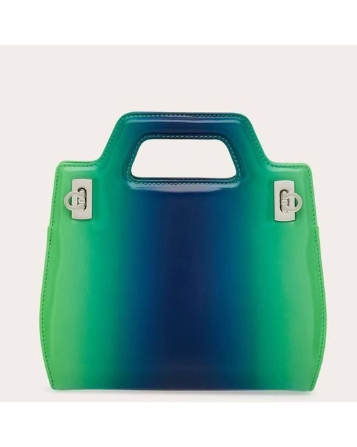 Ferragamo Green Wanda Mini Bag With Airbrushing