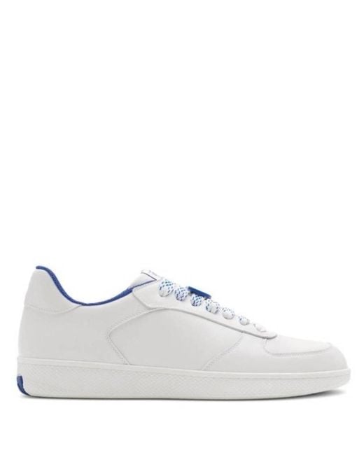 Burberry White Terrace Leather Low-Top Sneakers, Brand Size 41 Us for men