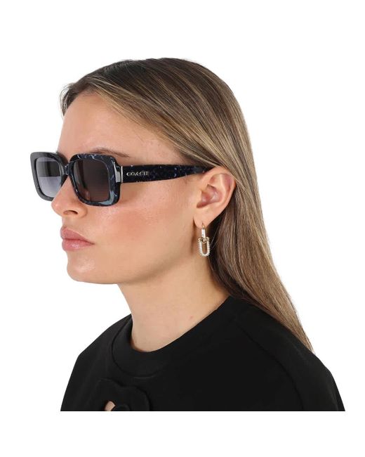 COACH Blue Gradient Rectangular Sunglasses Hc8380u 57654l 54