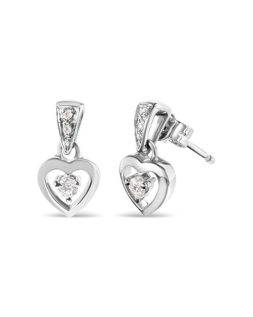 Haus of Brilliance Metallic 14K 1/6 Cttw Diamond Dangle Heart Stud Earrings (H-I, Si2-I1) for men