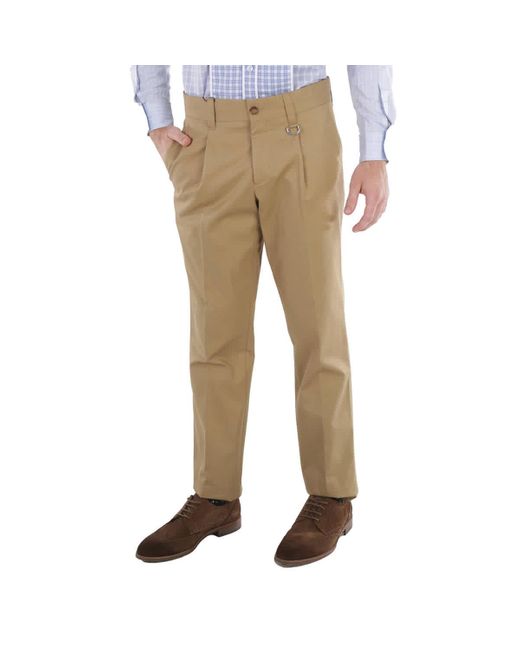 Burberry Natural Dover Cotton Gabardine Trousers for men