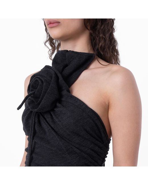 Burberry Black Rose Wool Halterneck Dress, Brand Size 10 Us