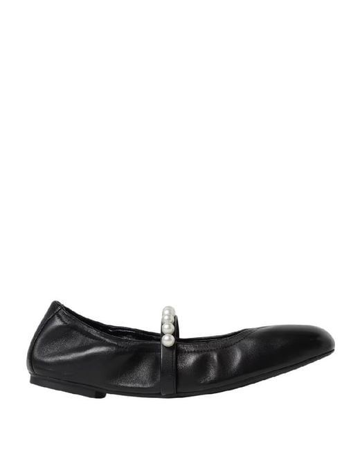 Stuart Weitzman Black Goldie Leather Ballet Flats, Brand Size 36 Us