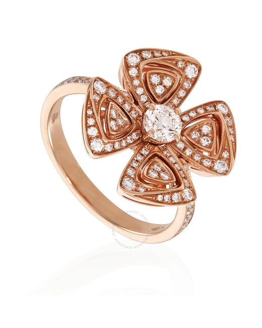BVLGARI Brown Fiorever 18K Rose Diamond Ring
