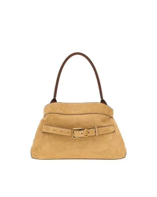 Marc Jacobs Metallic Suede The Dakota Shoulder Bag Sahara Borse A Mano