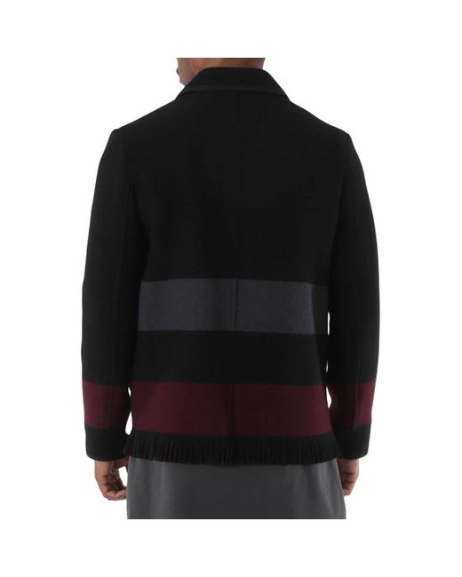 Burberry Black Fringed Shirt Jacket for men