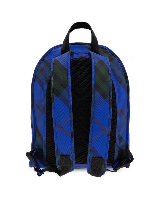 Burberry Blue Check Large Shield Backpack for men