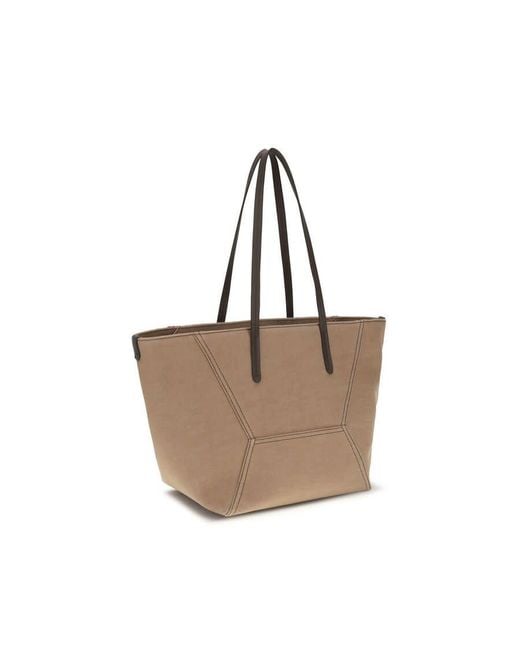 Brunello Cucinelli Brown Cotton Canvas Shoulder Bag
