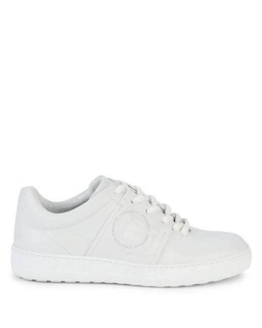 Ferragamo White Fasano Gancini Low-Top Sneakers