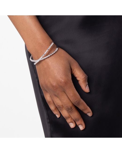 Swarovski White Hyperbola Cuff Rhodium Shiny