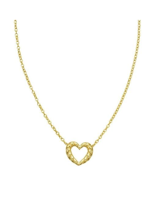 Tresorra Metallic 14K Braided Open Heart Necklace