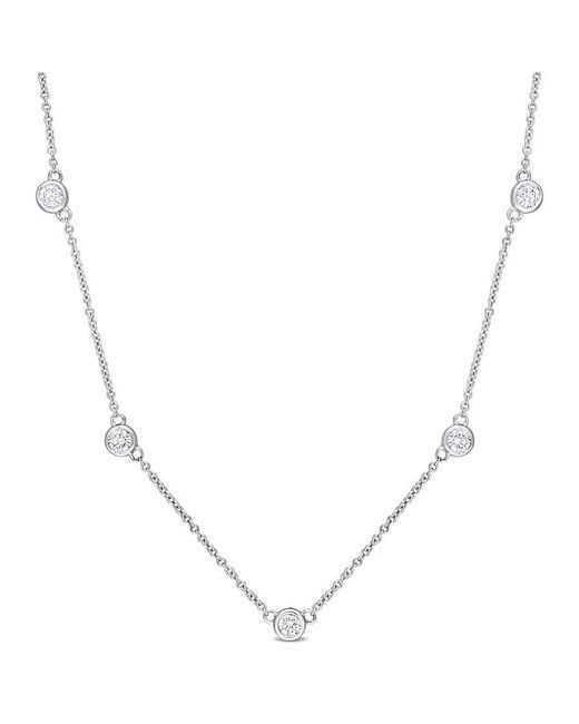 Amour Metallic 1 Ct Tw Diamond Station Necklace