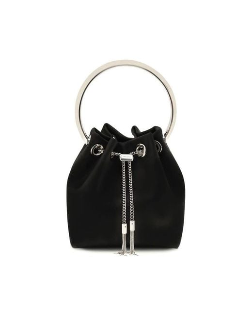 Jimmy Choo Black Bon Bon Bucket Bag