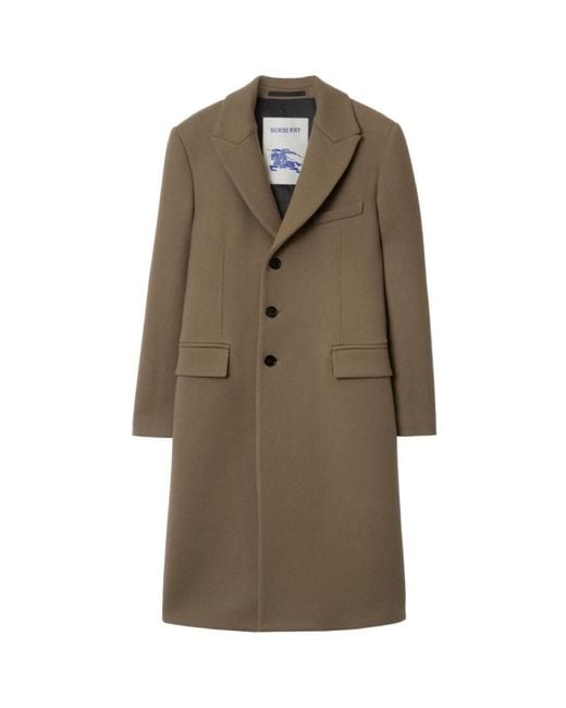Burberry Brown Single Breasted Wool Coat, Brand Size 44 (Us for men