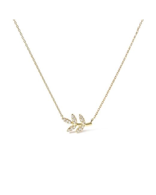 Haus of Brilliance Metallic 10K 1/10 Cttw Diamond Leaf And Branch 18" Pendant Necklace (H-I Color, I1-I2 Clarity) for men