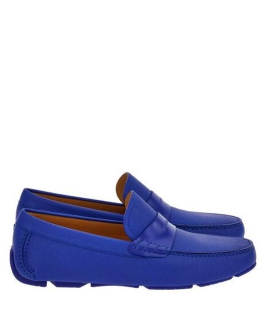 Ferragamo Blue Signature Felix Driver Loafers for men