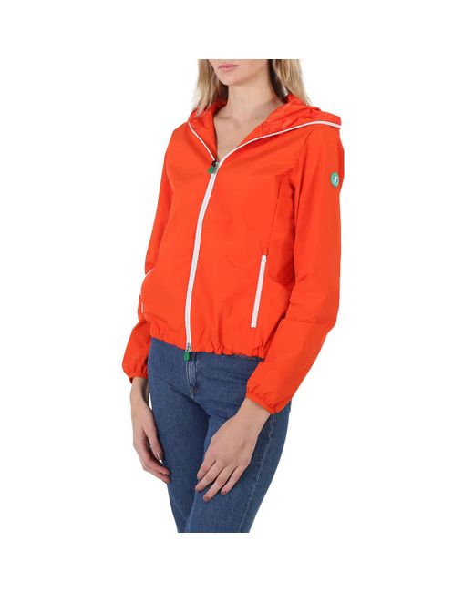 Save The Duck Orange Stella Hooded Rain Jacket