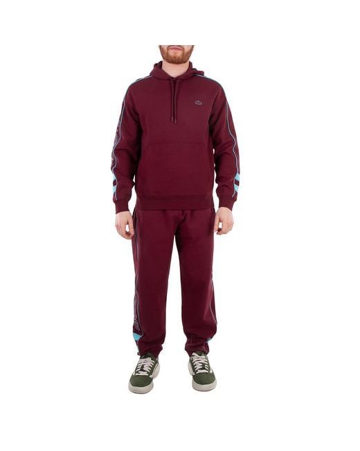 Lacoste Red Contrast Details Cotton Hoodie, Brand Size 4 for men